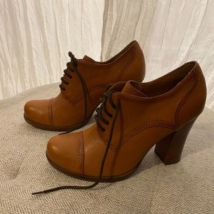 Kork-Ease Leather Oxford Heal- Cognac, Size 9